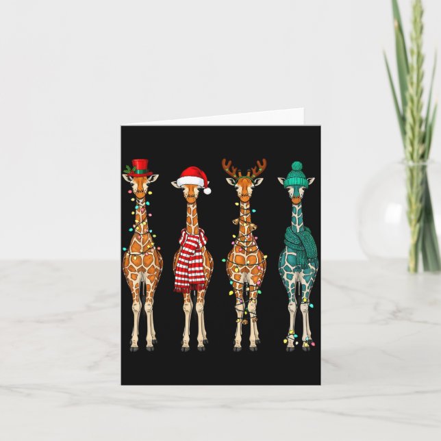 Cute Christmas Giraffe Funny Animal Lover Gift Kid Kort (Framsida)