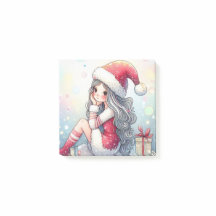 Cute Christmas Girl post-it note