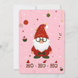 Cute Christmas Gnome Holiday Card Julkort