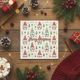 Cute Christmas Gnome Scandinavian Paper Napkins Pappersservett