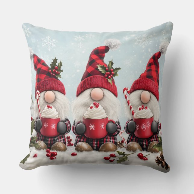 Cute Christmas Gnome Throw Pillow Kudde (Framsida)