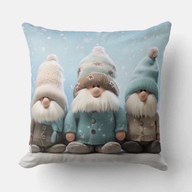 Cute Christmas Gnome Throw Pillow Kudde (Framsida)