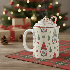 Cute Christmas Gnomes Holiday Mug – Cozy Pattern Kaffemugg