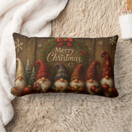 Cute Christmas Gnomes Merry Lumbarkudde