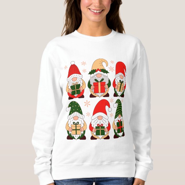 Cute Christmas Gnomes  T Shirt (Framsida)