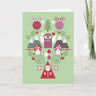 Cute Christmas Greeting Card - green Helgkort
