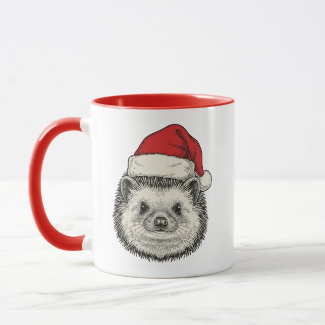 Cute Christmas Hedgehog Mugg (Vänster)
