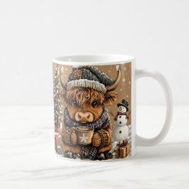 Cute Christmas Highland Cow Mug – Cozy Winter Mug Kaffemugg