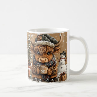 Cute Christmas Highland Cow Mug – Cozy Winter Mug Kaffemugg