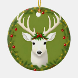 Cute christmas hjort julgransprydnad keramik