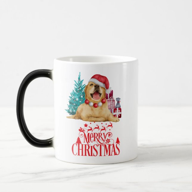 Cute christmas hund magisk mugg (Vänster)