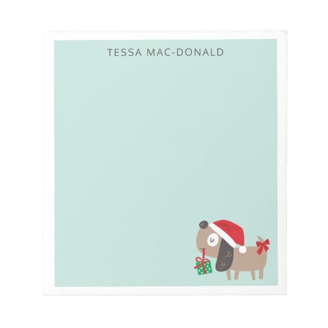Cute christmas-hund på mynta anteckningsblock (Framsida)