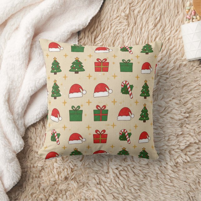 Cute Christmas icons Kudde (Filt)
