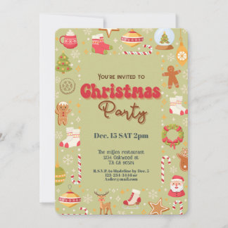 Cute christmas-julfestens inbjudan