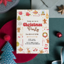 Cute christmas-julfestens inbjudan