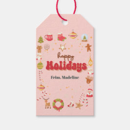 Cute christmas-julfestens inbjudan presentetikett