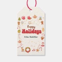 Cute christmas-julfestens inbjudan presentetikett