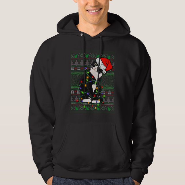 Cute Christmas jumper with cat motif Hoodie (Framsida)
