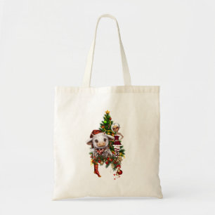 Cute christmas-ko med liten lf tygkasse