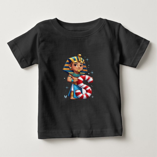 Cute Christmas Letter S – Candy Cane Holiday Carto T Shirt (Framsida)