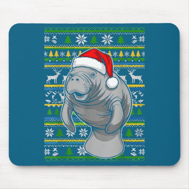 Cute Christmas Manatee Shirt, Manatee Ugly Xmas Sw Musmatta (Framsidan)