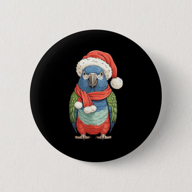 Cute Christmas Onus Parrot Santa Bird Lovers  Knapp (Framsida)
