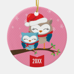 CUTE CHRISTMAS ORNAMENT : Festive uggla PARING