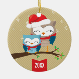 CUTE CHRISTMAS ORNAMENT : Festive uggla PARING
