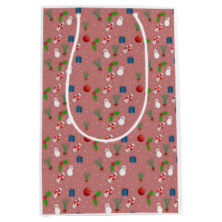 Cute Christmas Pattern Gift Bag | Snowmen