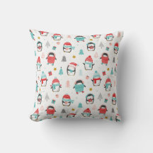 Cute christmas penguins på vita