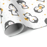 Cute christmas Penguins på vita Presentpapper<br><div class="desc">Cute penguins redo för jultoma. Tryckt på vitt.</div>