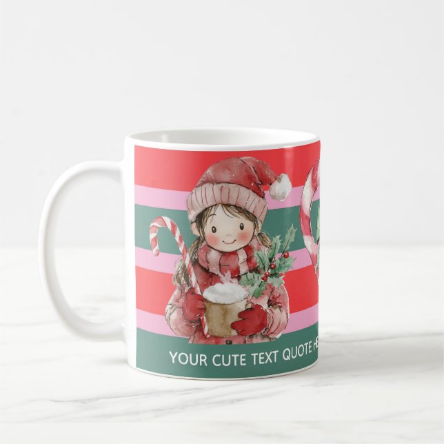 Cute Christmas Peppermint Girl Kaffemugg (Vänster)
