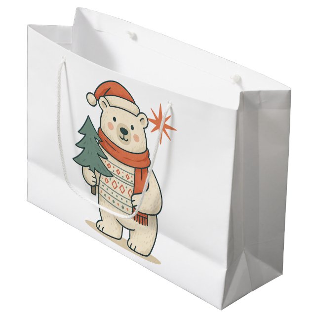 Cute Christmas Polar Bear Scandinavian Winter  (Framsidan Vinklad)