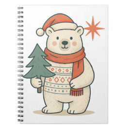 Cute Christmas Polar Bear Scandinavian Winter  Anteckningsbok