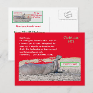 CUTE CHRISTMAS POSTCARD/ ALL JAG VILL HA CHRISTMAS HELG VYKORT