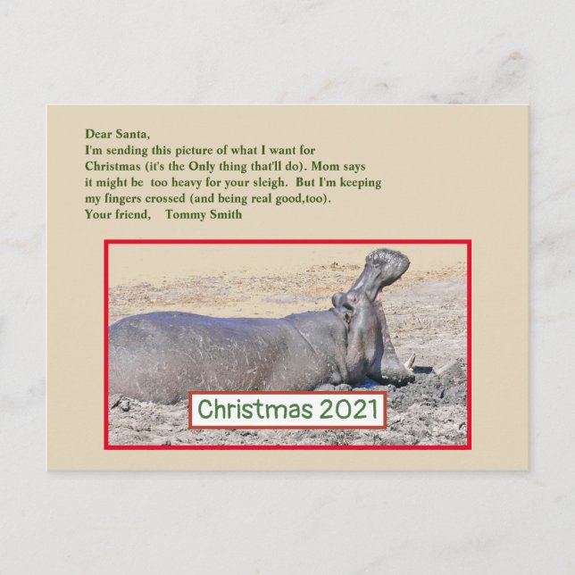 CUTE CHRISTMAS POSTCARD "VAD JAG VILL HA CHRISTMAS HELG VYKORT (Framsida)