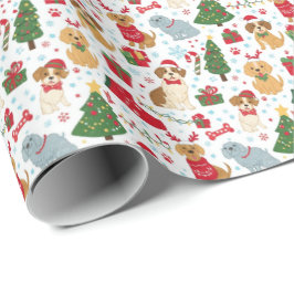Cute Christmas Puppies Holiday Wrapping Paper Presentpapper
