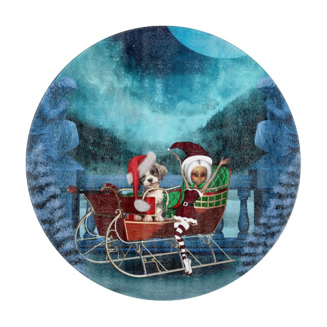 Cute christmas puppy and elf (Framsidan)