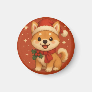 Cute Christmas Puppy Magnet