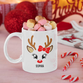 Cute Christmas reindeer face for her Kaffemugg