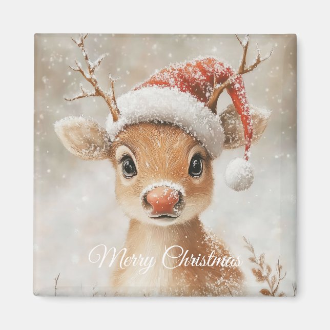 Cute Christmas Reindeer Magnet (Framsidan)