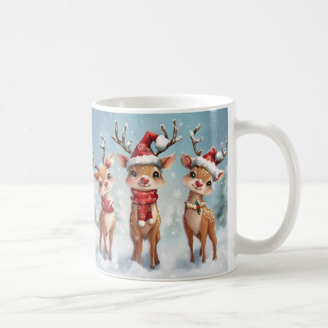 Cute Christmas Reindeer Mug – Cozy Holiday Mug  Kaffemugg (Höger)