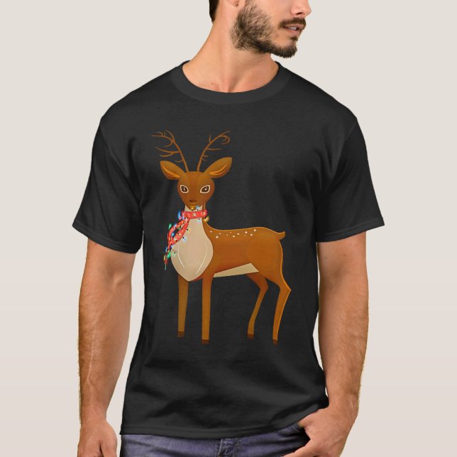 Cute Christmas Reindeer Sweet Deer T Shirt (Framsida)