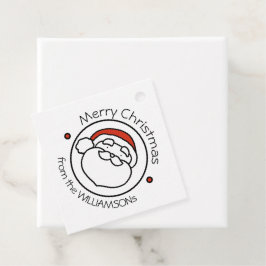 Cute Christmas Santa Claus with Red Hat Gåvor Etiketter