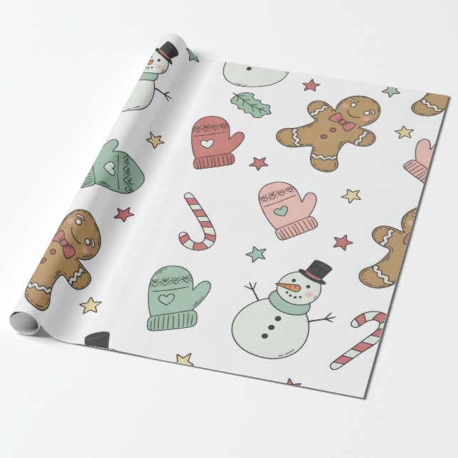 Cute Christmas Seamless Pattern Wrapping Paper – G Presentpapper (Utrullad)
