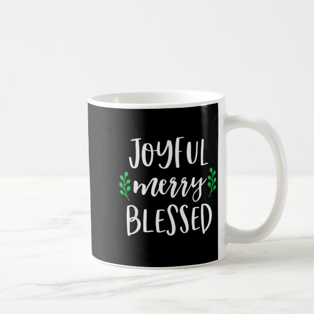 Cute Christmas Shirt For Women Girls Joyful Merry  Kaffemugg (Höger)