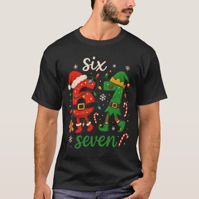 Cute Christmas Six Seven Meme  T Shirt (Framsida)