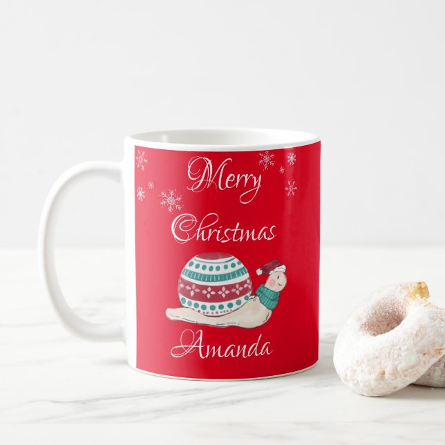 Cute christmas snigel kaffemugg (Med munk)