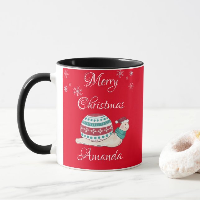 Cute christmas snigel mugg (Med munk)