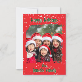 Cute Christmas Snow Family Photo Card Inbjudningar